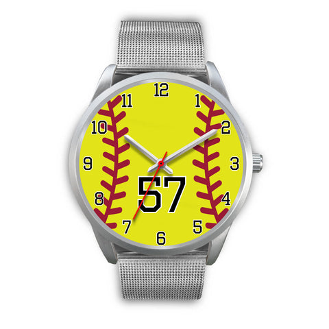 Image of Men's silver softball watch - 57