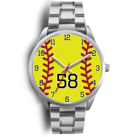 Image of Men's silver softball watch - 58