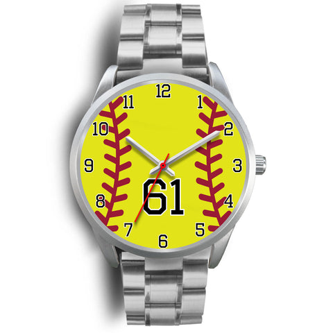 Image of Men's silver softball watch - 61