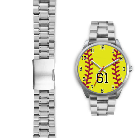 Men's silver softball watch - 61