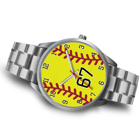 Image of Men's silver softball watch - 67