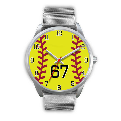 Image of Men's silver softball watch - 67