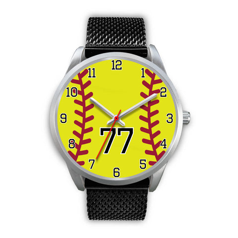 Image of Men's silver softball watch - 77