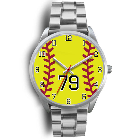 Image of Men's silver softball watch - 79