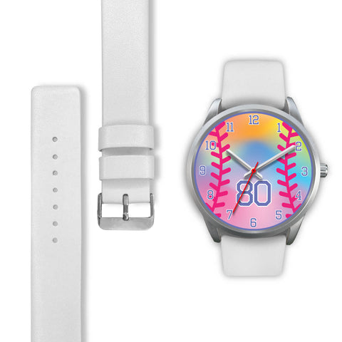 Image of Girl's rainbow softball watch -80