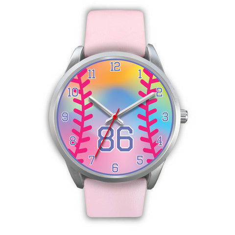 Image of Girl's rainbow softball watch -86