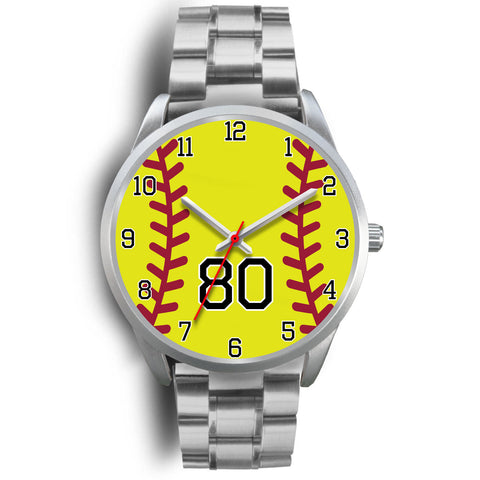 Image of Men's silver softball watch - 80