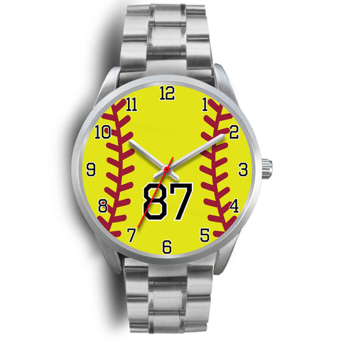Image of Men's silver softball watch - 87
