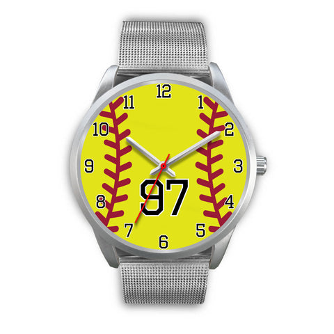 Image of Men's silver softball watch - 97