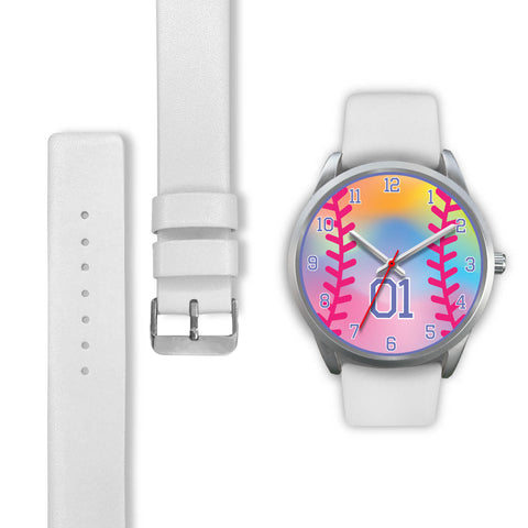 Image of Girl's rainbow softball watch - 01