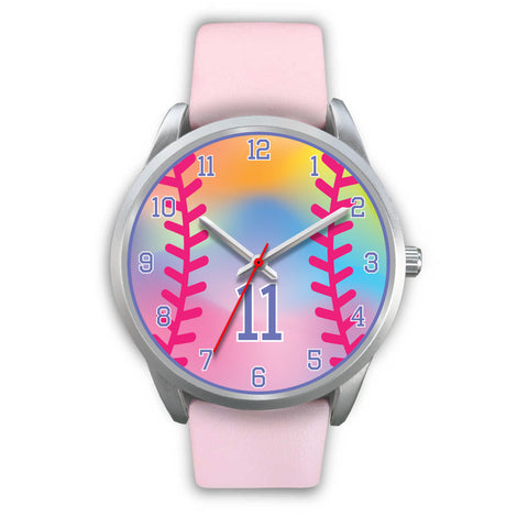 Image of Girl's rainbow softball watch - 11