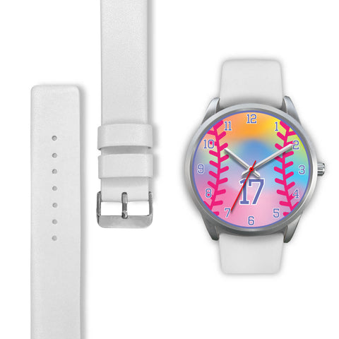 Image of Girl's rainbow softball watch - 17
