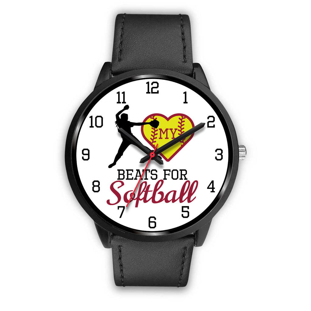 My heart beats for softball girl's watch - Pitcher