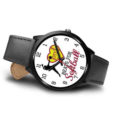 Image of My heart beats for softball girl's watch - Pitcher