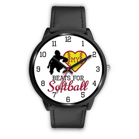 Image of My heart beats for softball women's watch - Catcher