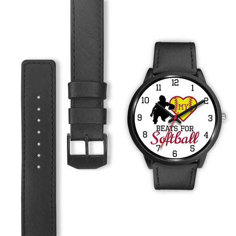 Image of My heart beats for softball girl's watch - Catcher