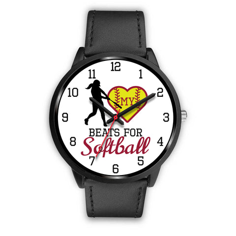 Image of My heart beats for softball women's watch - Hitter