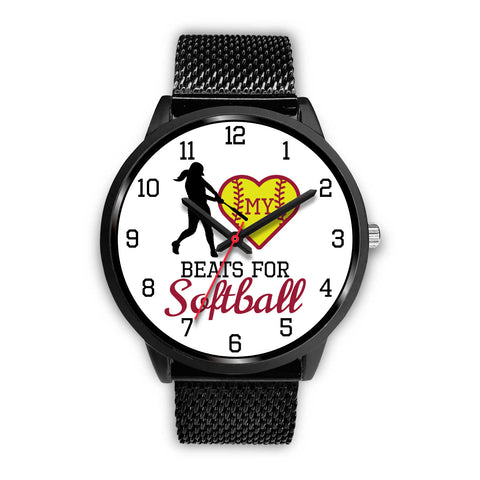 Image of My heart beats for softball women's watch - Hitter
