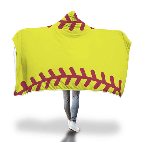 Image of softball hoodie blanket