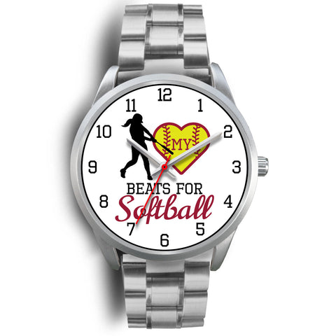 Image of My heart beats for softball women's watch - hitter