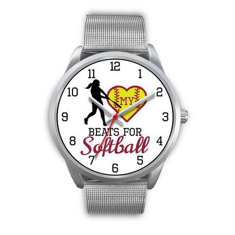 Image of My heart beats for softball women's watch - hitter