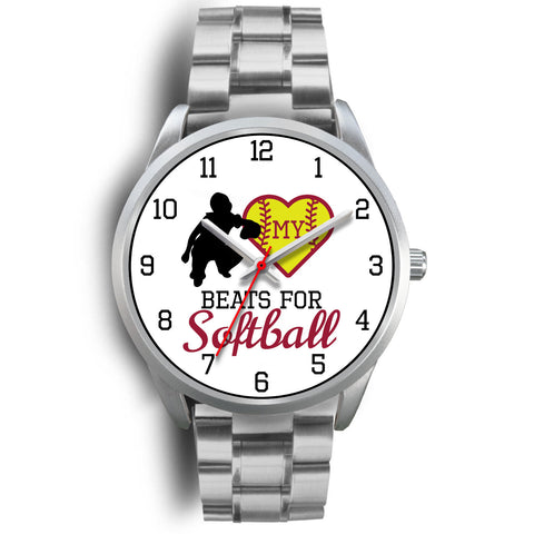 Image of My heart beats for softball women's watch - catcher