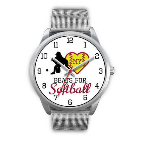 Image of My heart beats for softball girl's watch - fielder